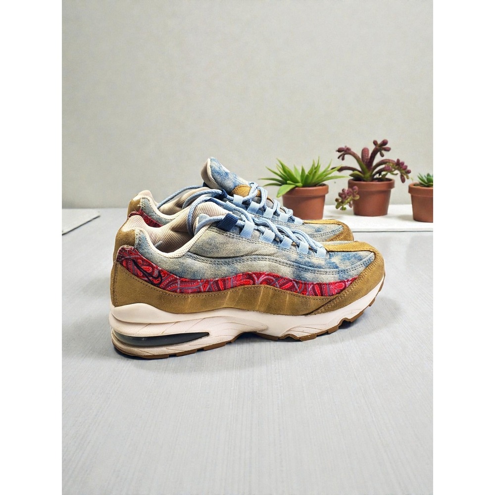 Nike Air Max 95 Wild West Denim Paisley Suede Youth 7Y (Women's 8.5)